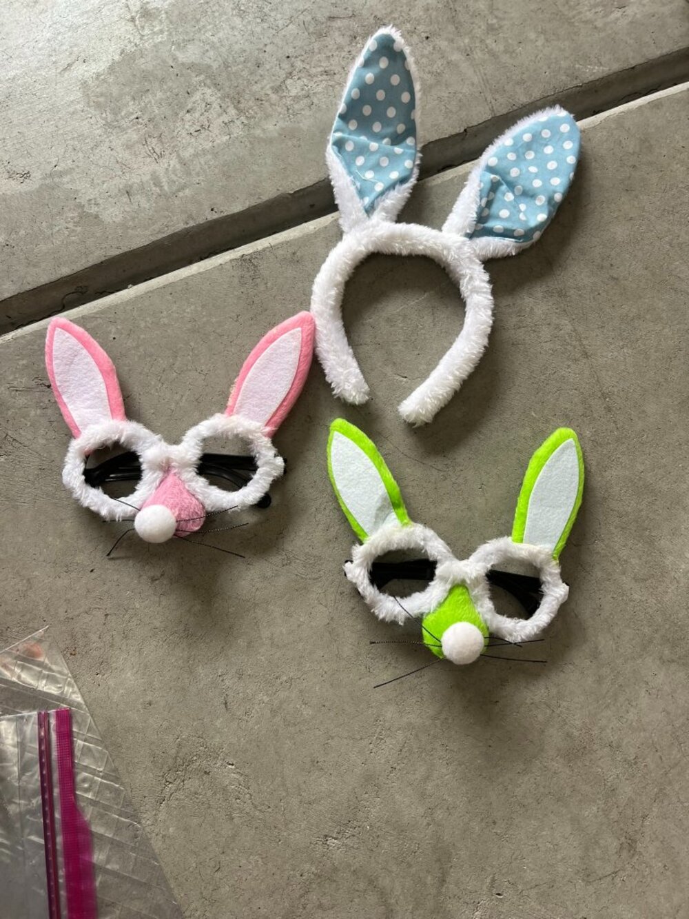 Festive Ear Headbands Pink/Green Nose Glasses Easter Bunny Novelty Accessories